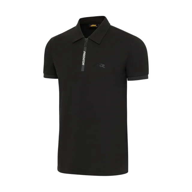 predator-one-black-cat-polohemd-schwarz-quarter-zip-baumwolle image 1