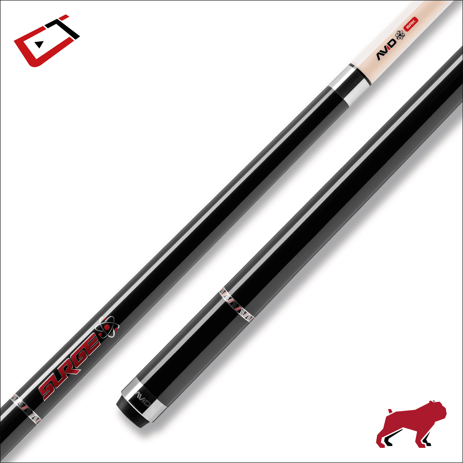 cuetec-avid-surge-break-queue-black-crimson image 1