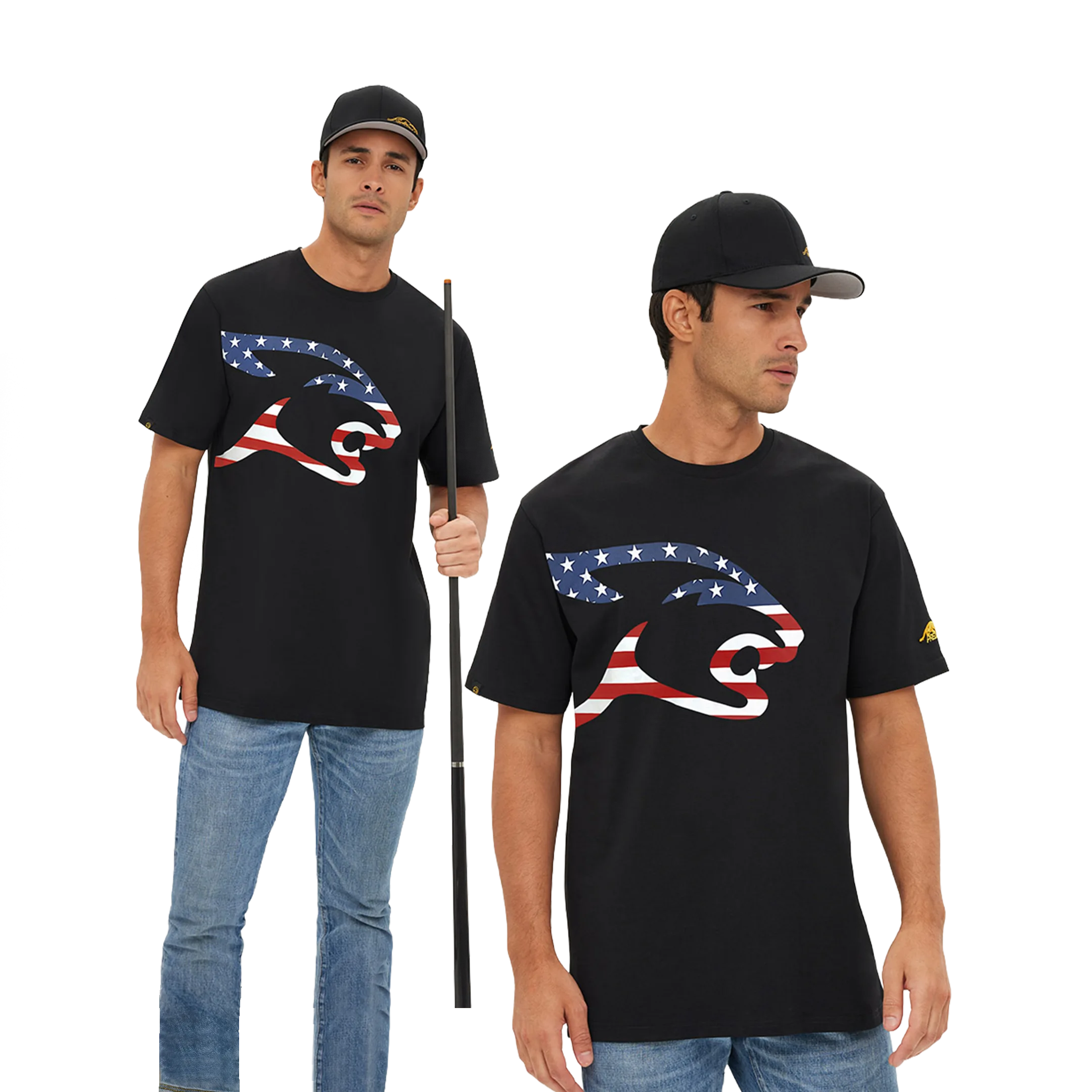 predator-one-t-shirt-usa-flag-cat-head-baumwolle image 3