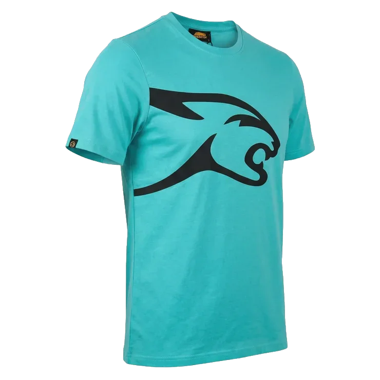 predator-one-cat-head-t-shirt-teal-schwarz-baumwolle image 1