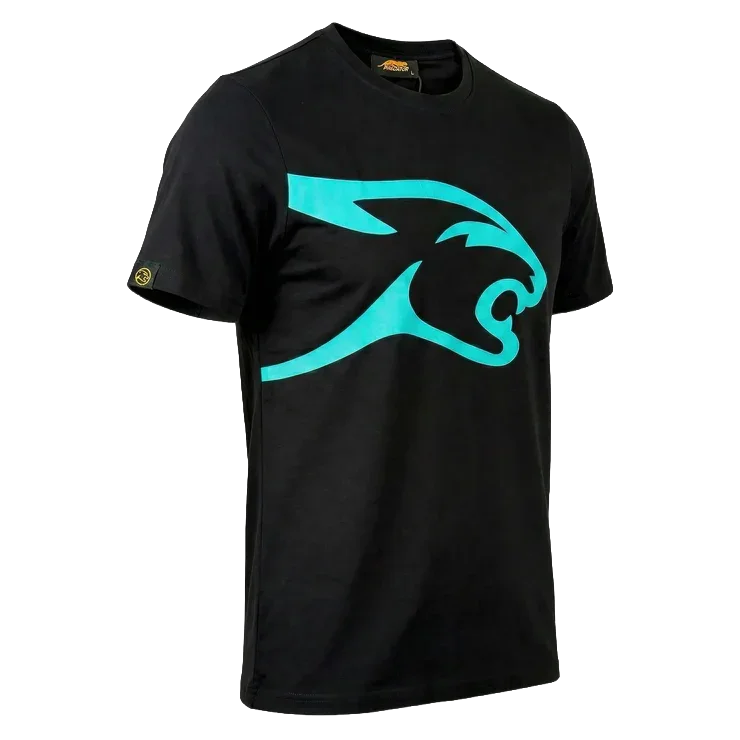 predator-one-cat-head-t-shirt-teal-schwarz-baumwolle image 2