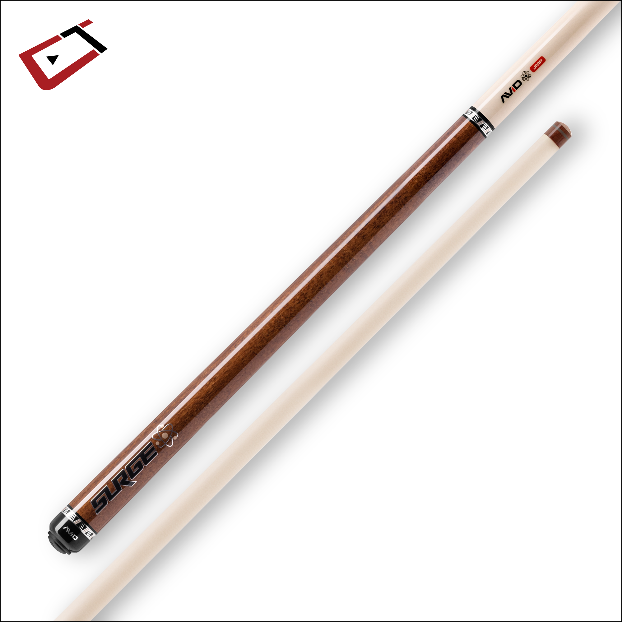 cuetec-avid-surge-jump-cue-brown-stain-ahorn image 1